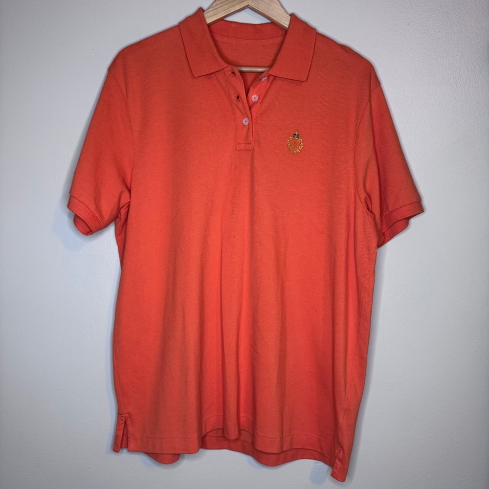 Lauren Ralph Lauren Orange Polo Shirt Crest Logo Classic Fit XL